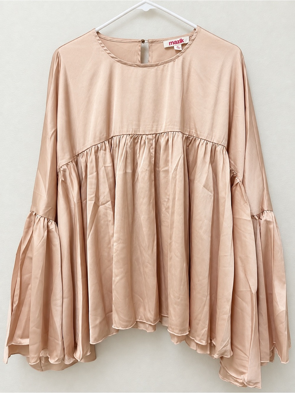 Mazik Women's Blush Flowing Peasant Tunic